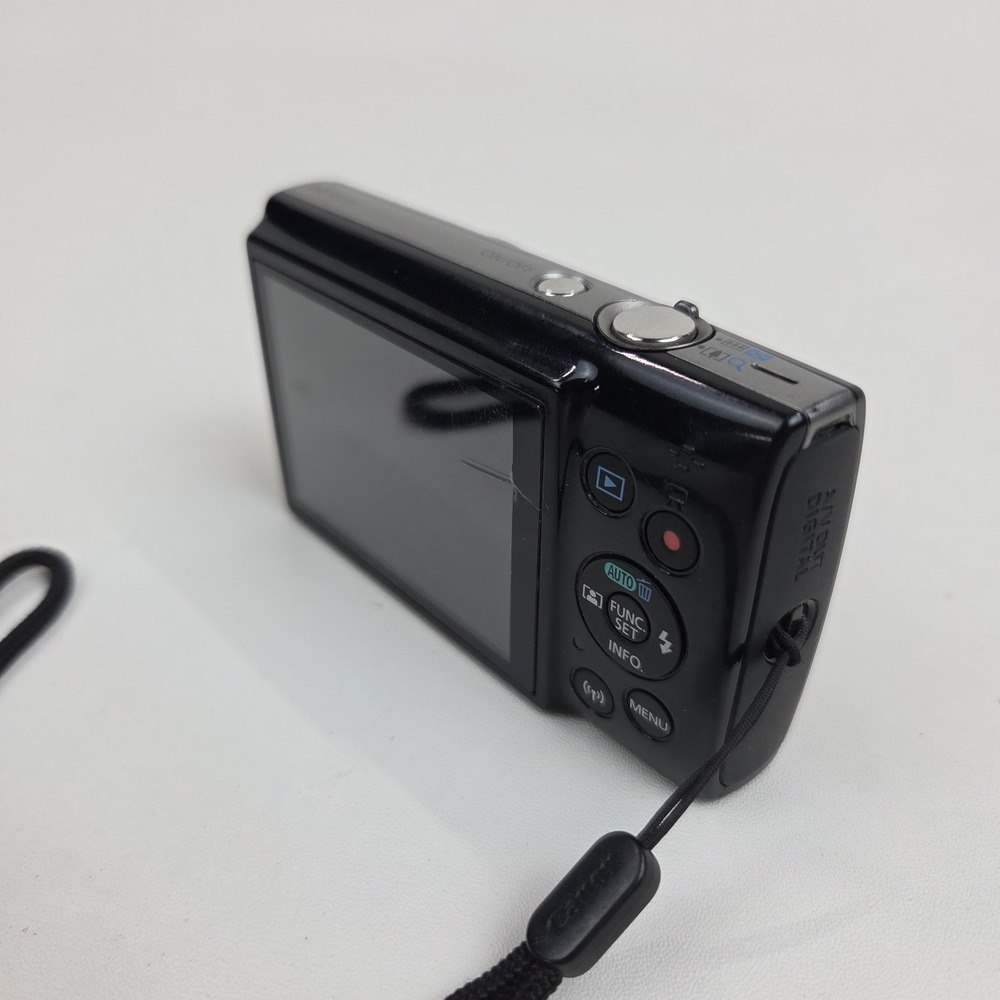 Canon Powershot ELPH 190 IS 10x Digital Camera Black Broken Cracked Display - Picture 2 of 16